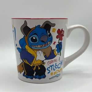 Disney Beauty And The Beast Starring Stitch & Scrump Be Our Guest Mug NEW G-5